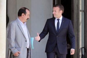 Rencontre entre Emmanuel Macron et Philippe Martinez à l'Elysée.