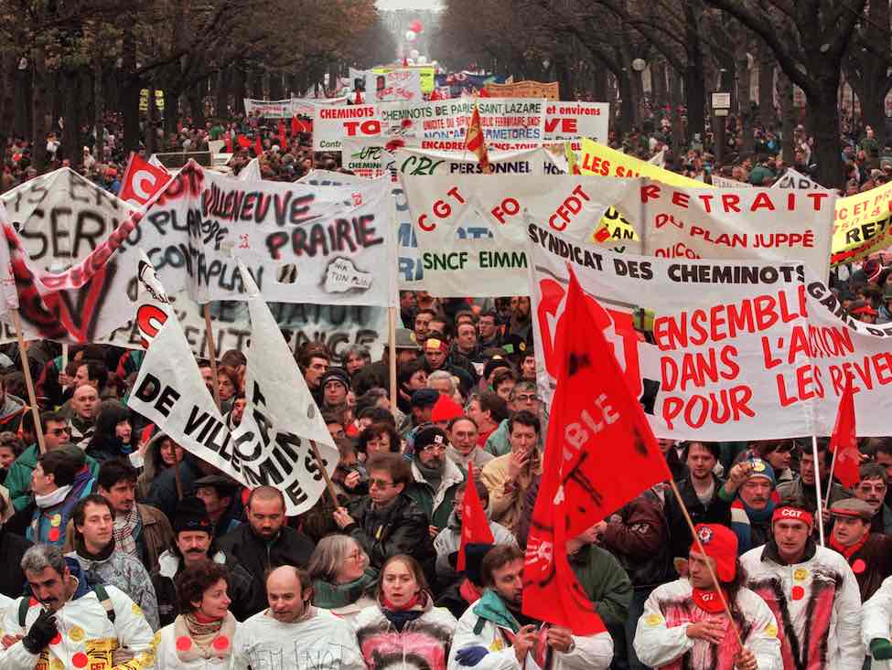 En 1995, trois semaines de grève et l’arrêt d'une réforme des retraites et de l’assurance maladie