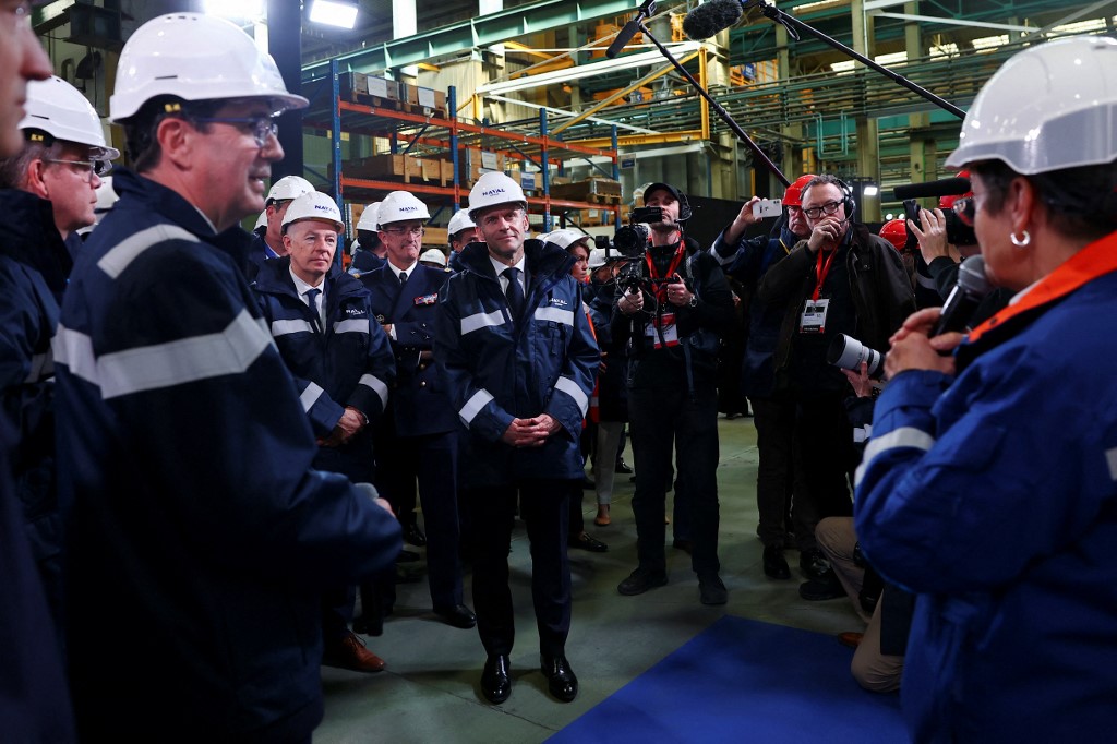 Porte-avions &laquo; France Libre &raquo; : la CGT mobilis&eacute;e lors de la venue de Macron sur le site de Naval Group