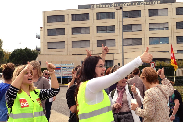 GREVE A LA CLINIQUE DU PONT DE CHAUME  A MONTAUBAN
