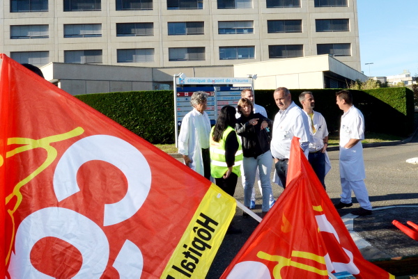 GREVE A LA CLINIQUE DU PONT DE CHAUME  A MONTAUBAN