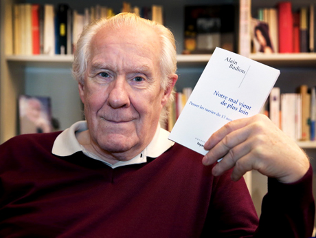 Alain Badiou, philosophe,crivain. Paris fev 2016