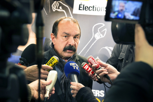 Philippe Martinez, à la conférence de presse de début d'année 2017. Montreuil