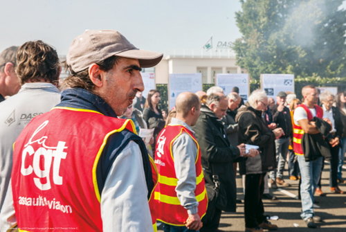 Rassemblement devant l'usine Dassault d'Argenteuil