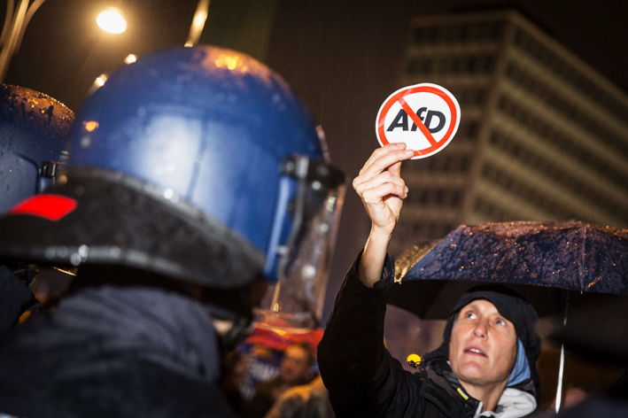German election: Anti-AfD protests, Berlin, Germany - 24 Sep 2017