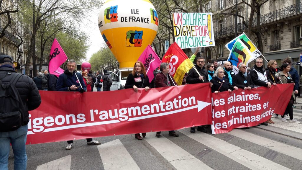 Maniferstation pour les salaires le 17 mars 2022
