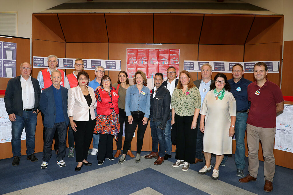 Conférence de presse "Stop Austérité", Paris 13 octobre 2023.