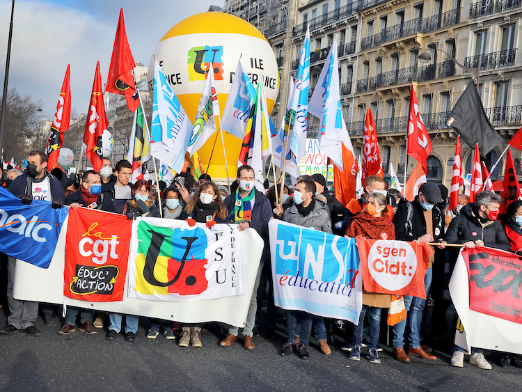Manifestation education nationale, Paris 13 janvier 2022
