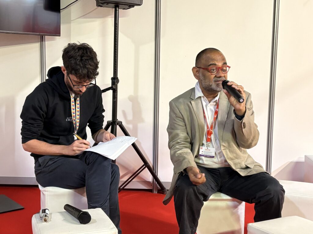 Gautam Mody, secrétaire général du syndicat indien NTUI, au 56e congrès de la CGT.